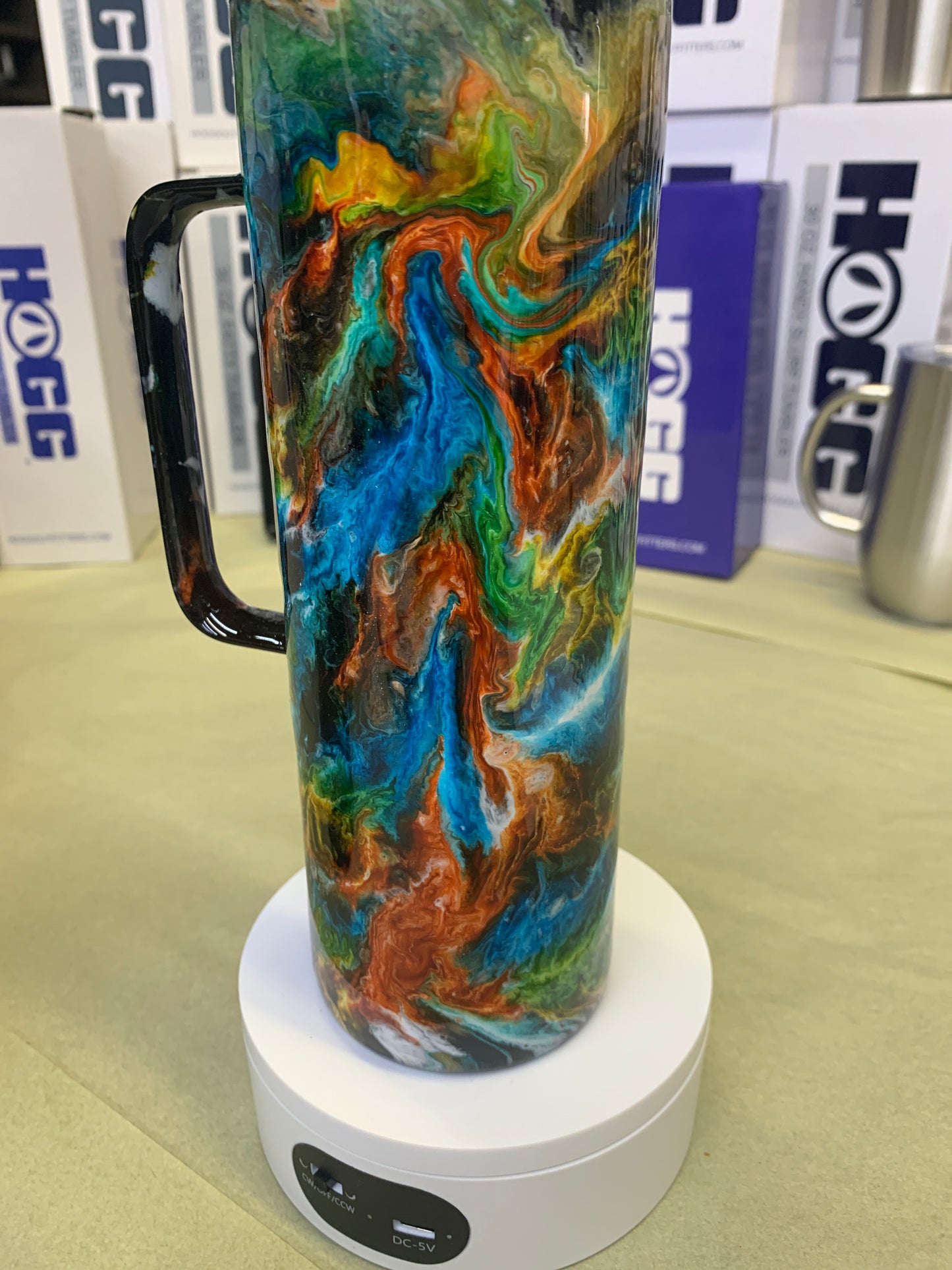 Hogg 20oz skinny with handle drinking tumbler #2506