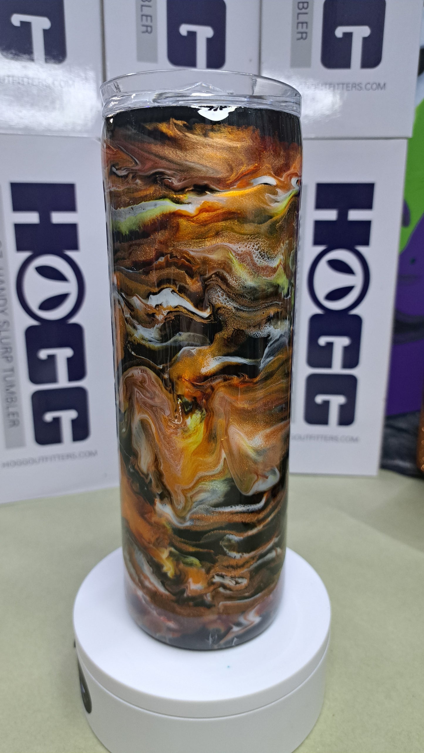 #10 20 oz Hogg skinny stainless steel drinking tumbler