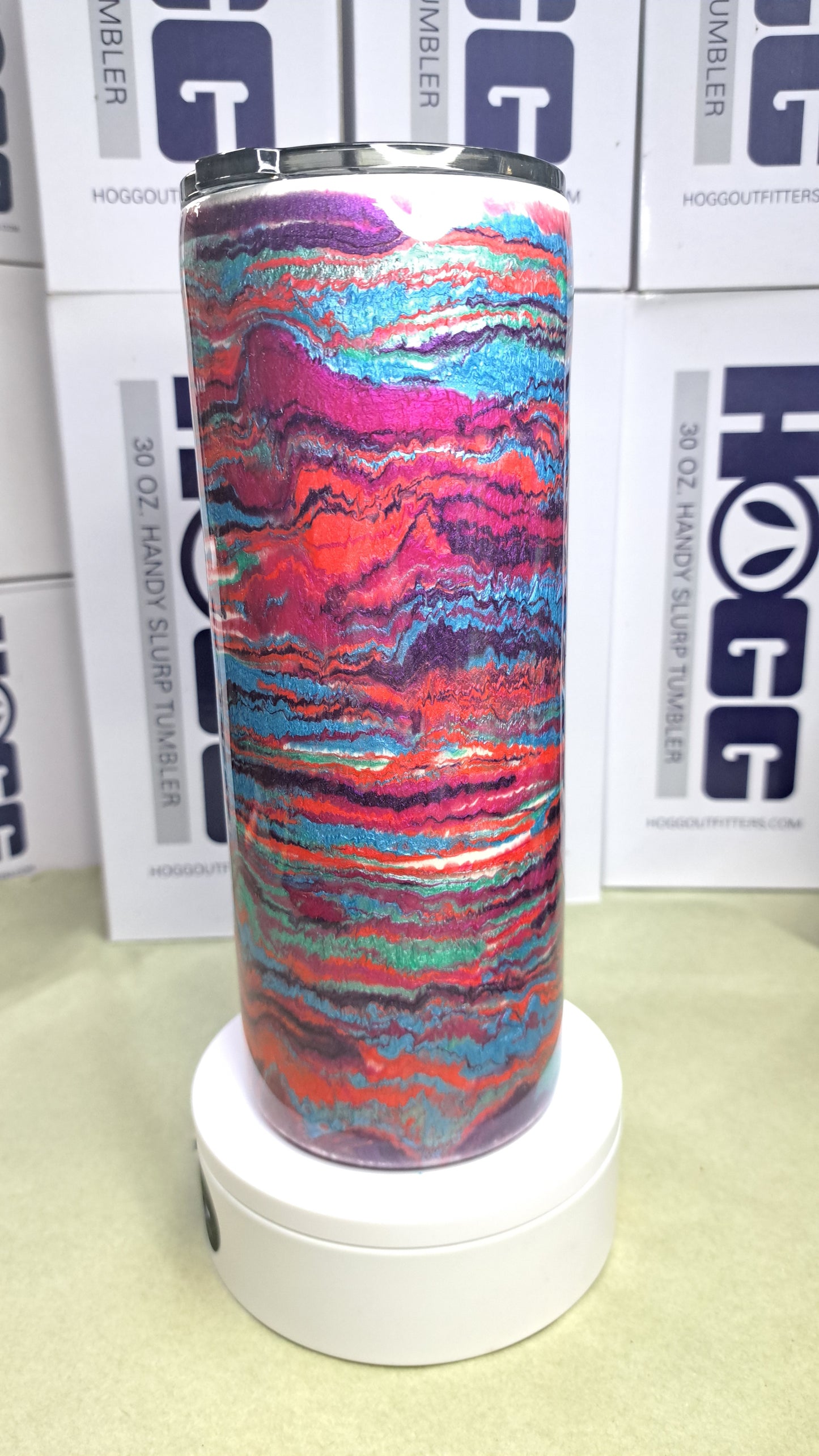 #27 Hogg 30 oz Fatty stainless steel drinking tumbler.