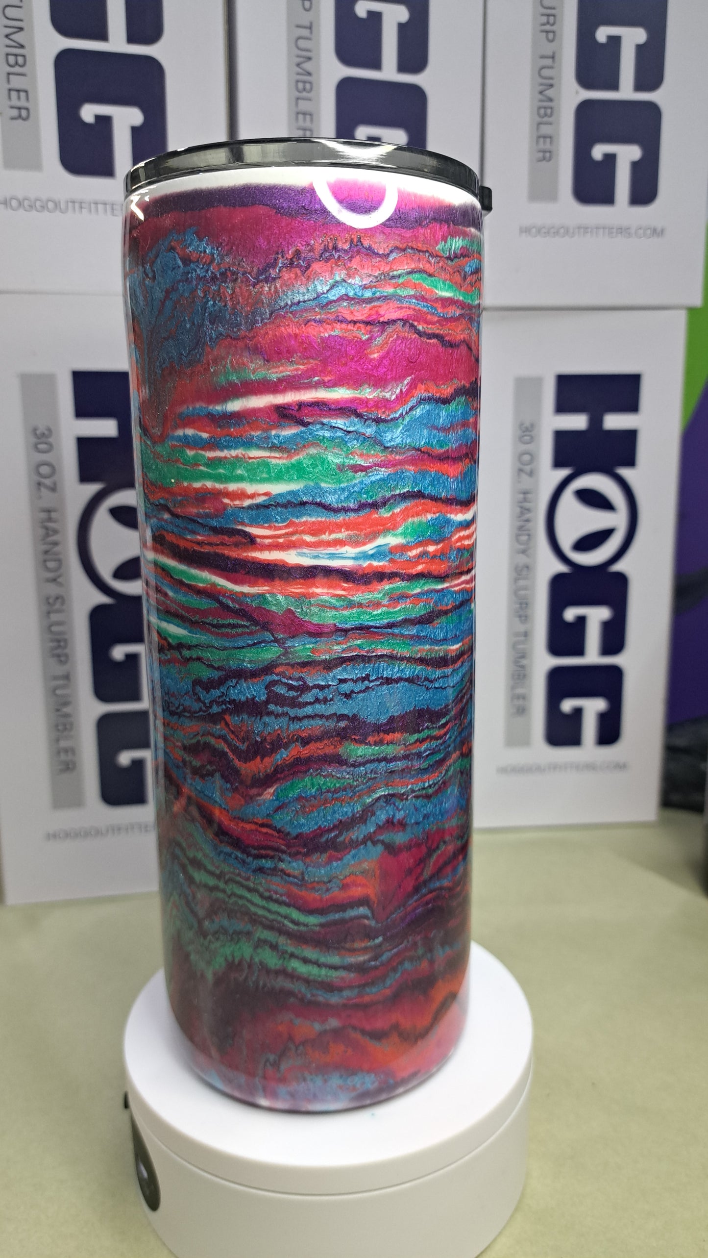 #27 Hogg 30 oz Fatty stainless steel drinking tumbler.