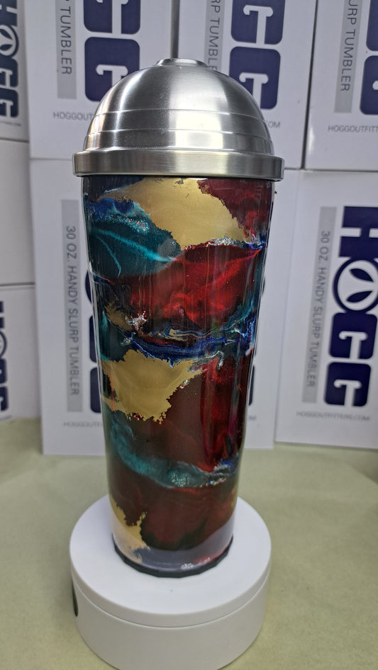 #31. 30oz Hogg Handy Slurp stainless steel drinking tumbler.