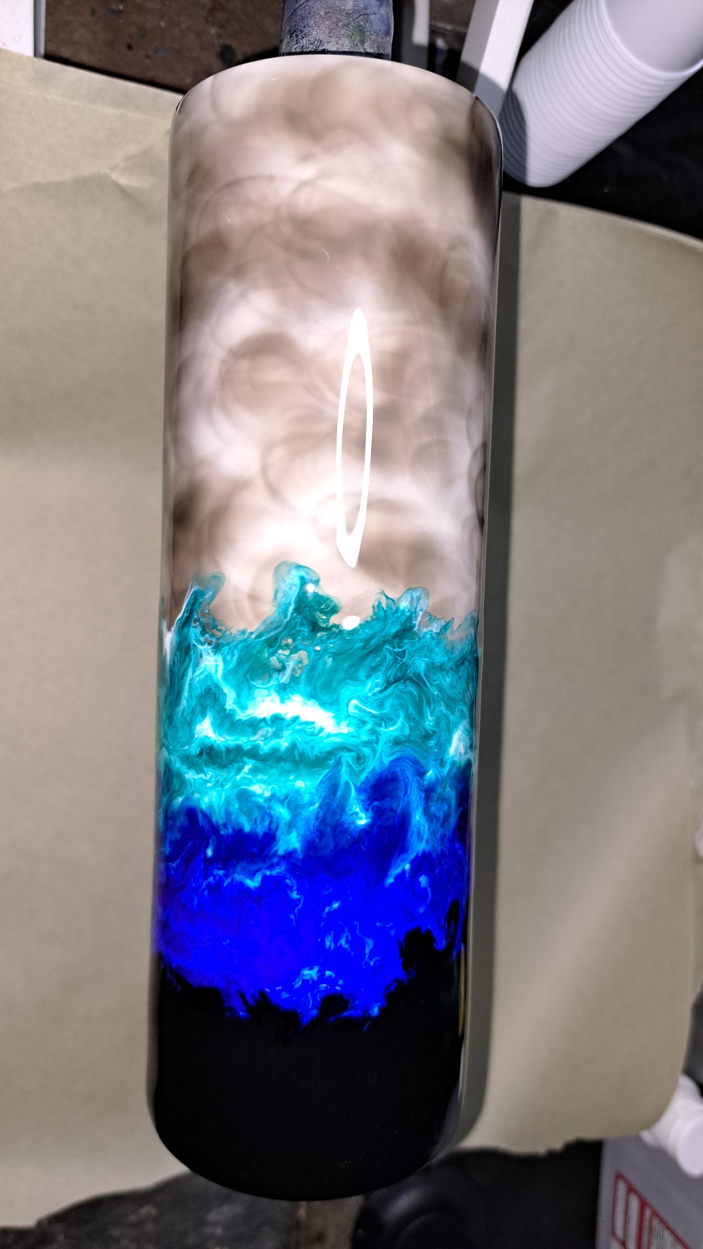 30oz Hogg skinny drinking tumbler "stormy seas"