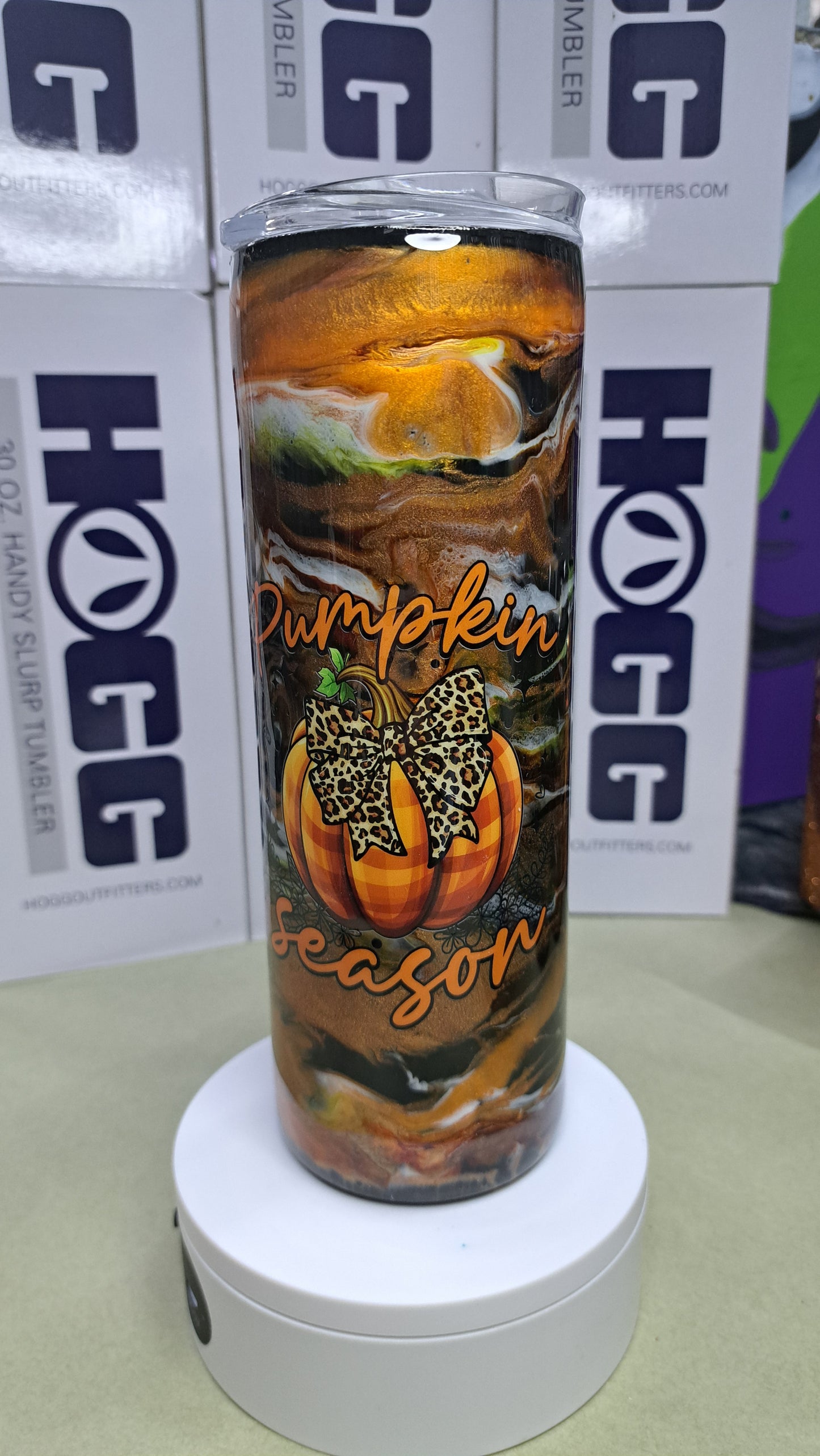 #10 20 oz Hogg skinny stainless steel drinking tumbler