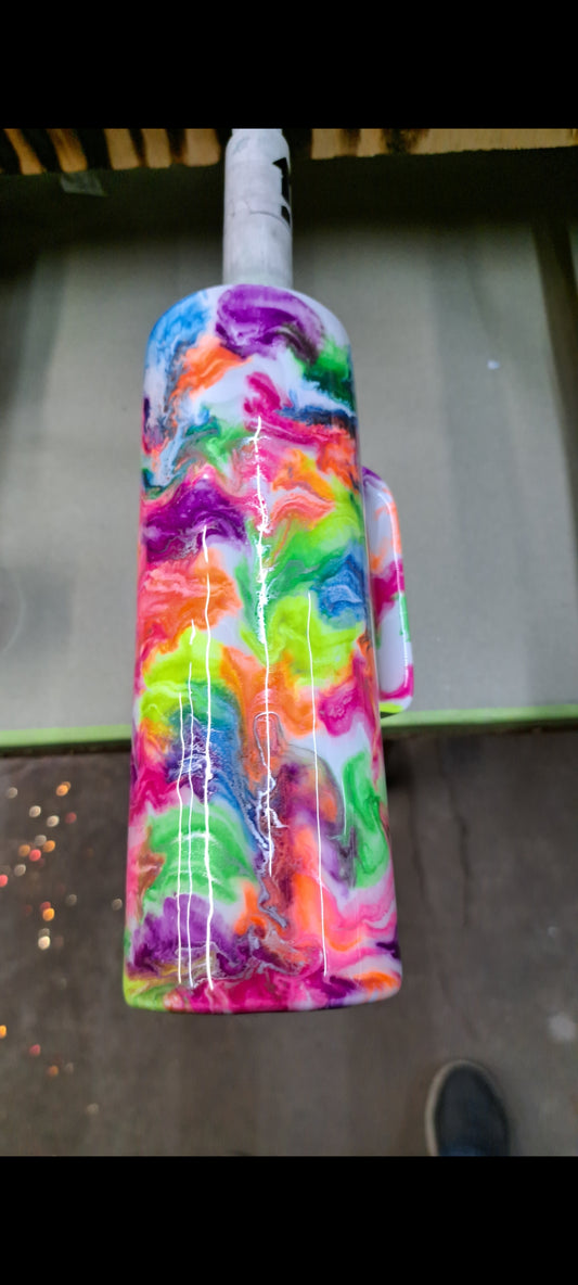 20 oz skinny Hogg stainless steel tumbler with handle with Glow !