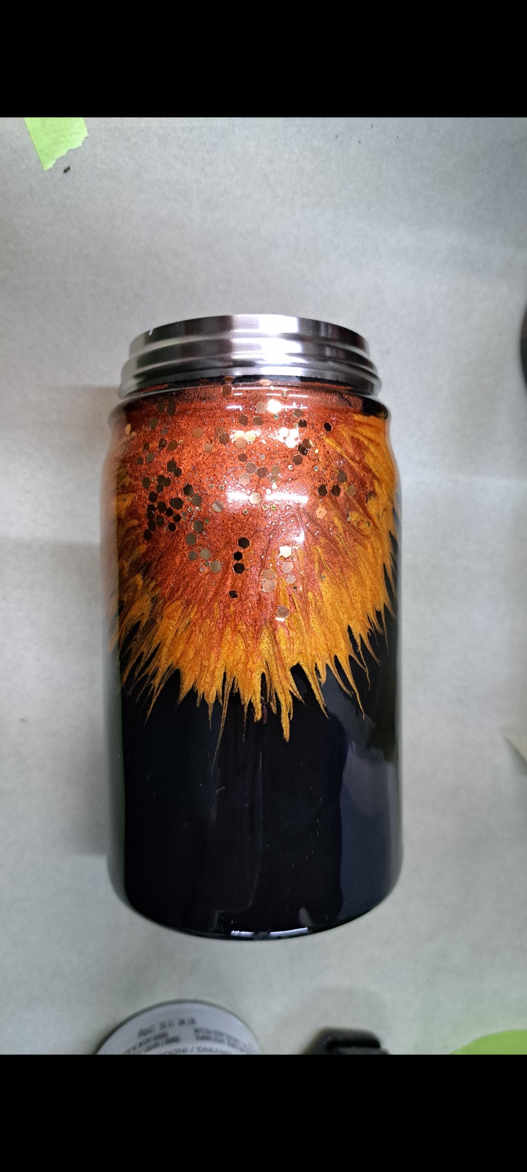 17oz stainless steel Mason jar drinking tumbler with sunflower 🌻